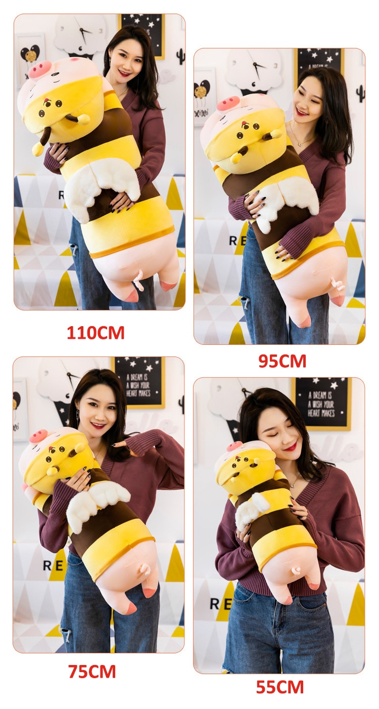 Gấu Bông Lợn Biến Hình Ong Dễ Thương Heo Ong Nhồi Bông Cute Size Lớn, Gấu bông heo Cosplay, Gối ôm hình heo lai ong