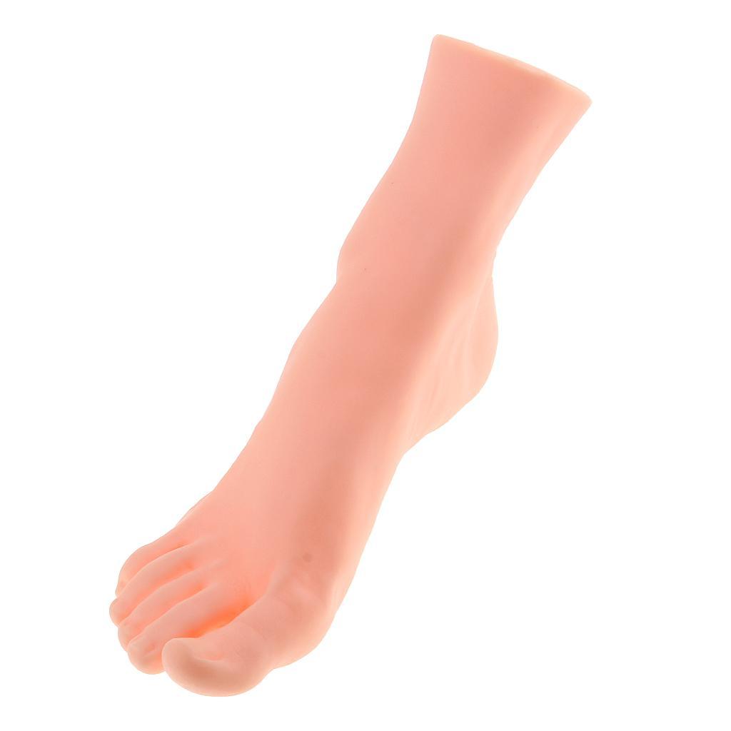 1pcs Silicone Rubber Male Right Foot Mannequin Model for Shoes Socks Sox Short Stocking Anckle Chain Display