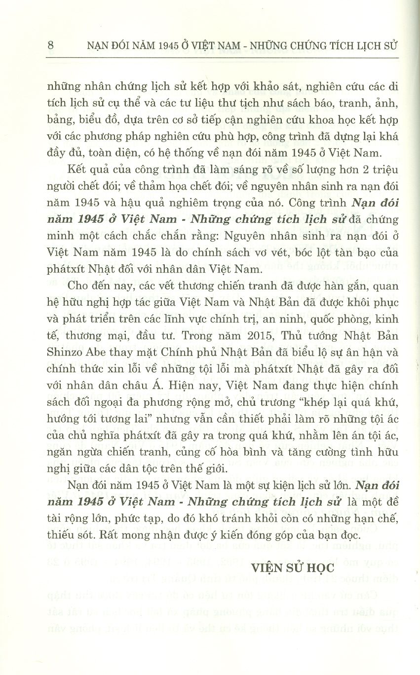 NẠN ĐÓI NĂM 1945 Ở VIỆT NAM - Những Chứng Tích Lịch Sử (Bản in năm 2022)