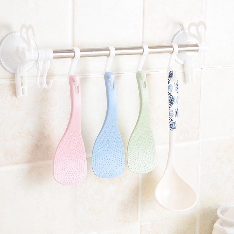 Vá múc cơm nhựa lúa mạch chống dính chịu nhiệt cao có lỗ treo nhiều màu- Muỗng xới cơm muôi múc cơm lúa mạch