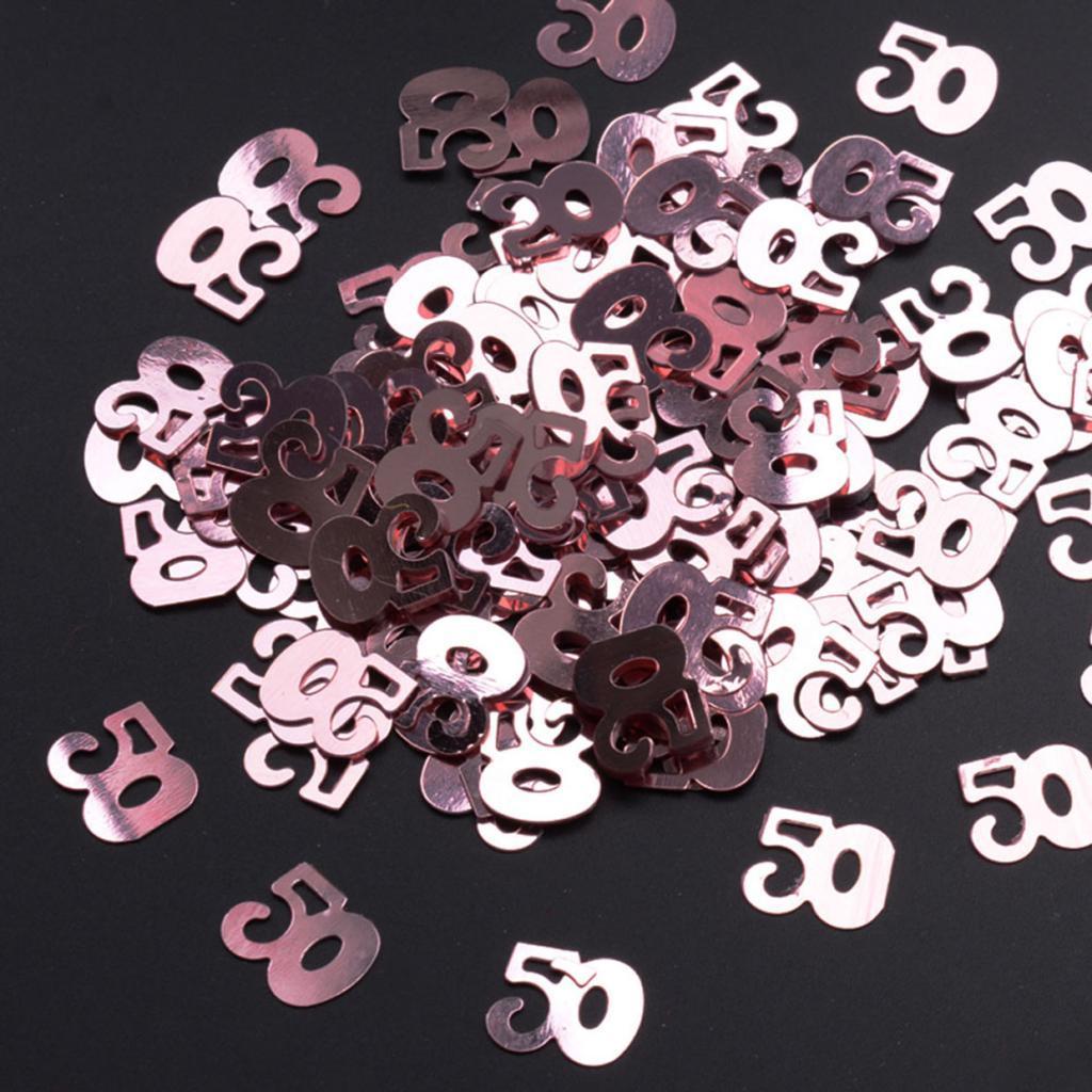 Digital 50 Party Confetti Sprinkles 50th Birthday Rose Gold, Black Gold