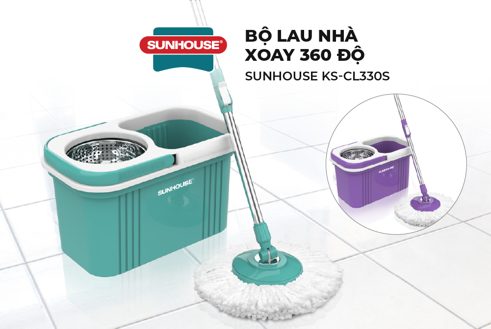 Hình ảnh Bộ lau nhà xoay 360 độ Sunhouse KS-CL330S