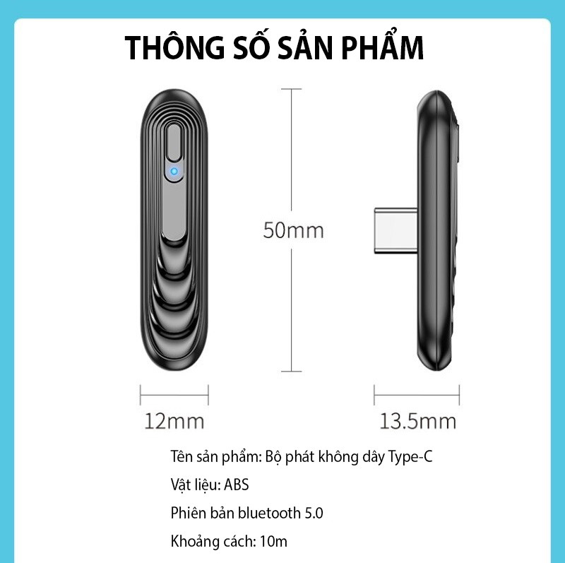 Thiết Bị Phát Tín Hiệu Bluetooth Không Dây Đầu Type-C USB Cho Nintendo Switch &amp; Lite, PS4, PC, Điện Thoại