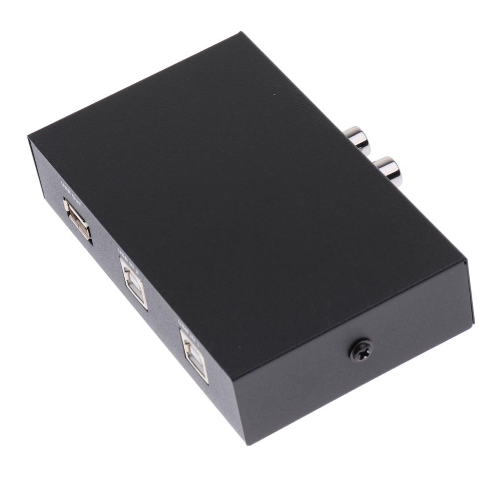 USB 2.0 Manual Sharing Switch KVM Switcher Adapter Box 2 Computers Share 1 USB Device Hub for Printer Scanner