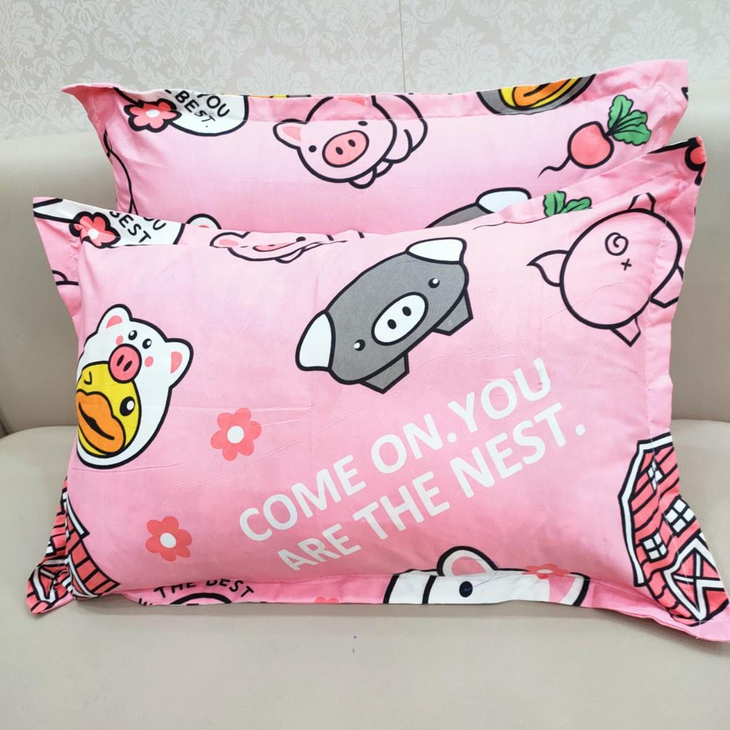 Vỏ gối đầu cotton poly,màu ngẫu nhiên,kích thước 45x65