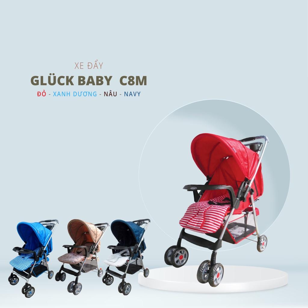 Xe nôi, xe đẩy cho em bé, xe đẩy gấp gọn cho bé 2 chiều 3 tư thế Gluck Baby C8M Gluck Official