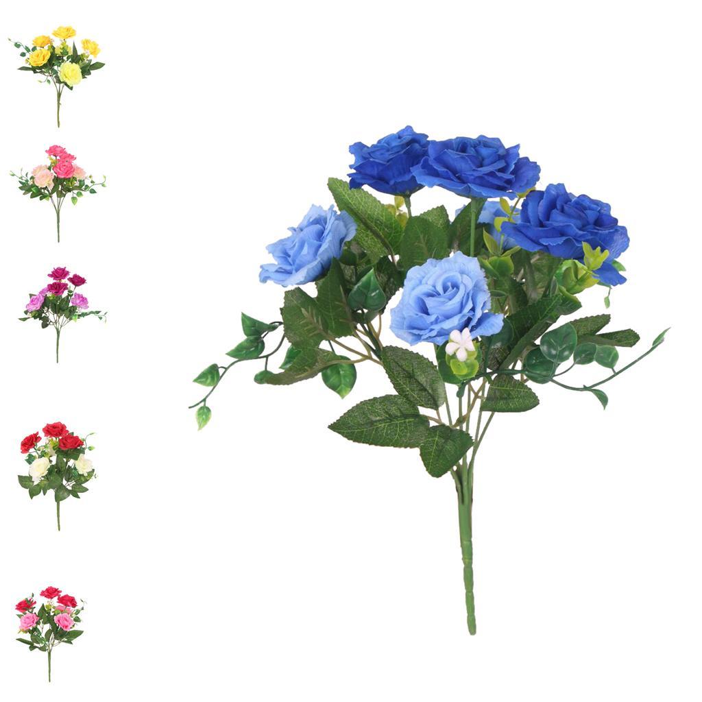 2 Bunch Rose Artificial Silk Flower Bouquet Plant Wedding Decor