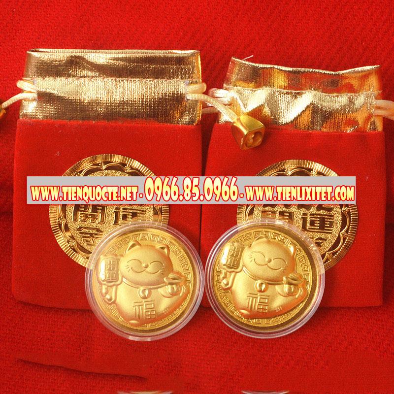 Lì xì Ti.ền tết con mèo mạ vàng 24k may mắn sang chảnh 2023 CTMSC000192