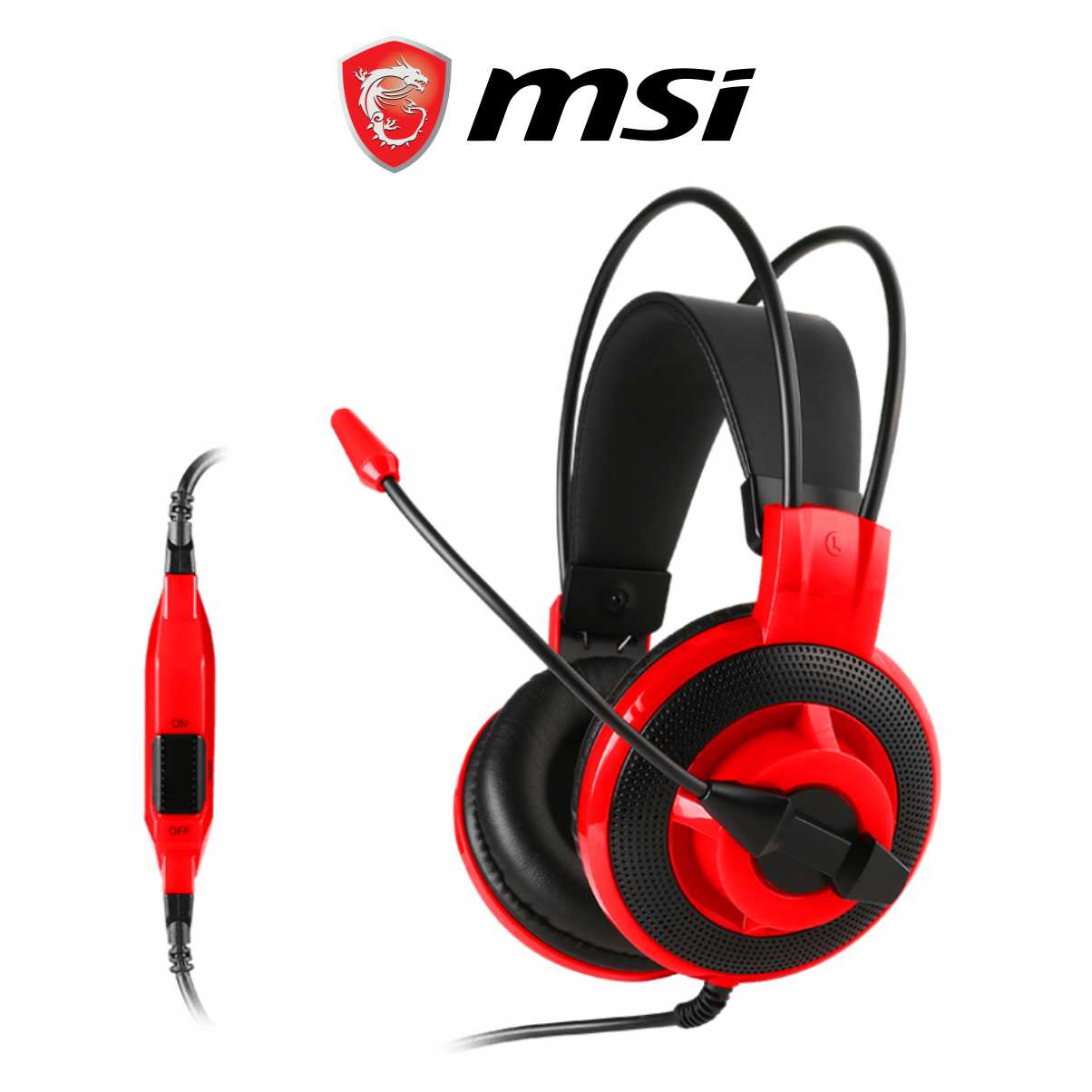 Tai Nghe Chụp Tai Gaming MSI DS501 Âm Thanh 7.1, Tích Hợp Mic, Dây Cắm USB Dài 2.1M - Hàng Chính Hãng