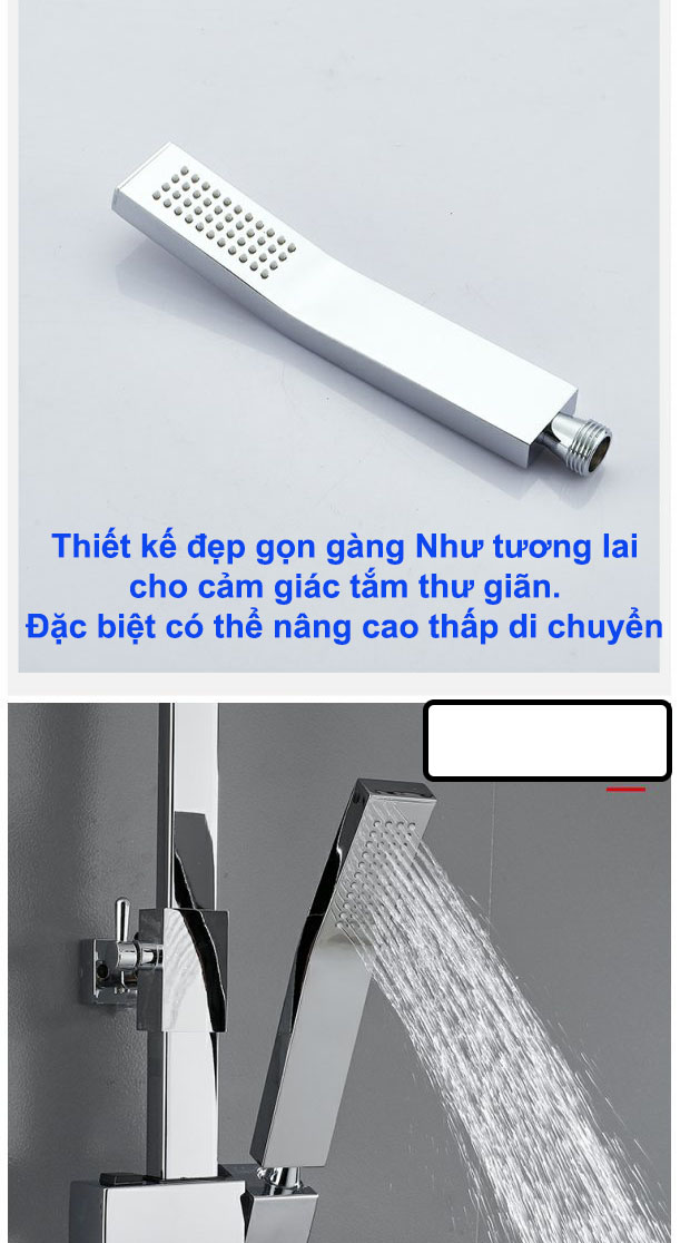 Bộ sen cây tắm đứng, bộ sen vòi tắm đứng Công nghệ ITALIA INOX 304 hiển thị LED TCARE - Hàng Chính Hãng