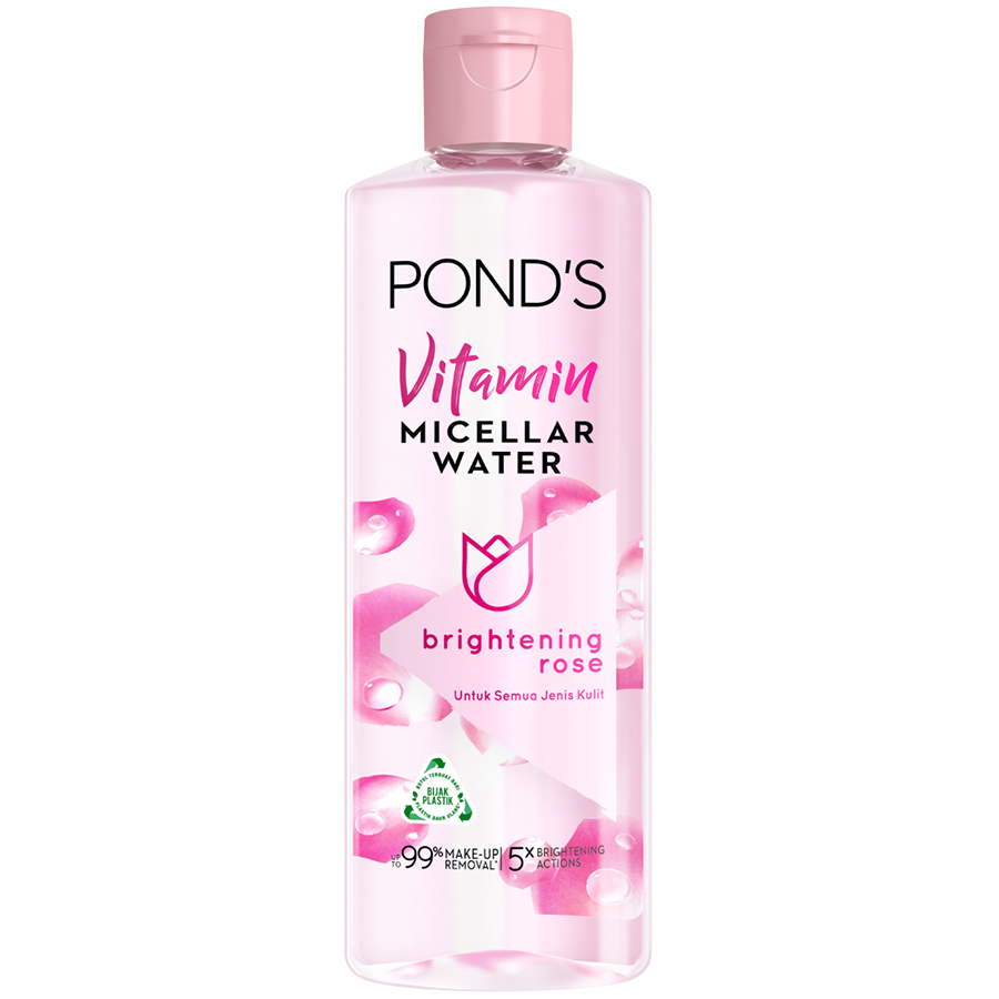 Nước tẩy trang Vitamin và hoa hồng POND'S Vitamin và hoa hồng sáng da Sạch 99% lớp trang điểm sáng da sạch sâu