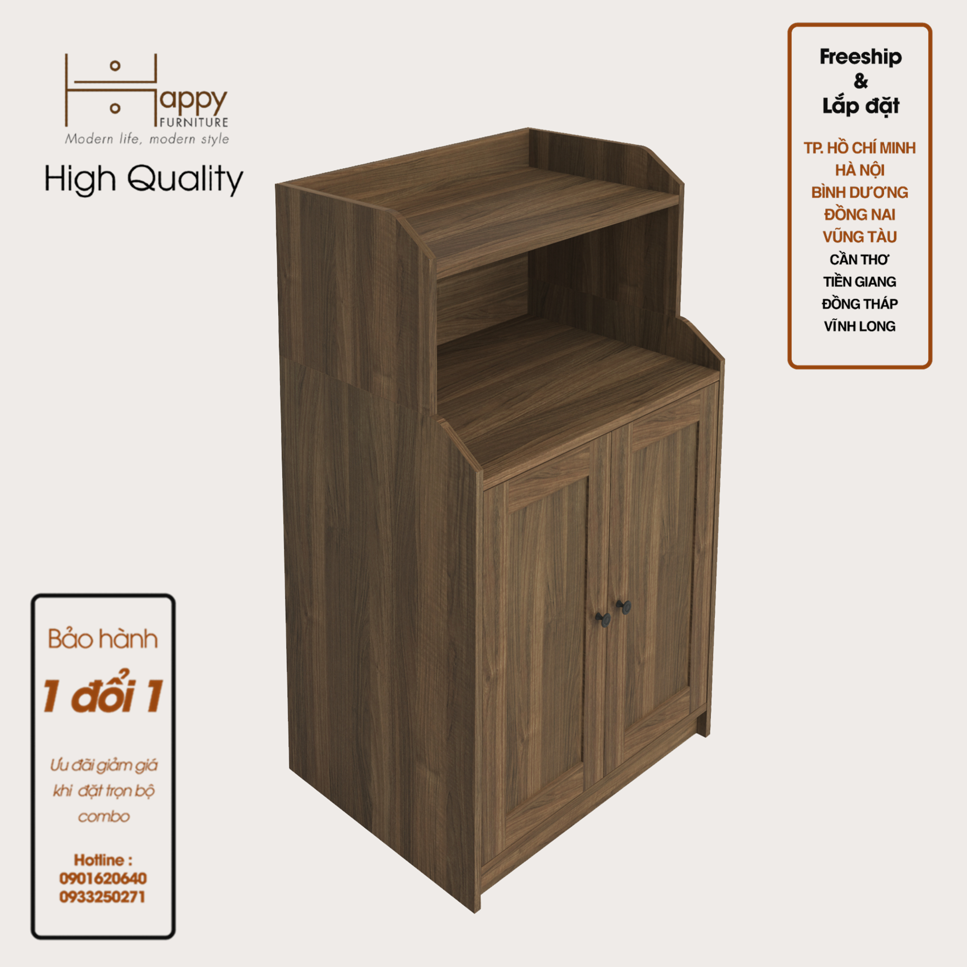 Hình ảnh [Happy Home Furniture] CANA,  Tủ cửa mở - 3 ngăn đựng đồ ,  70cm x 46cm x 116cm ( DxRxC), TCM_001