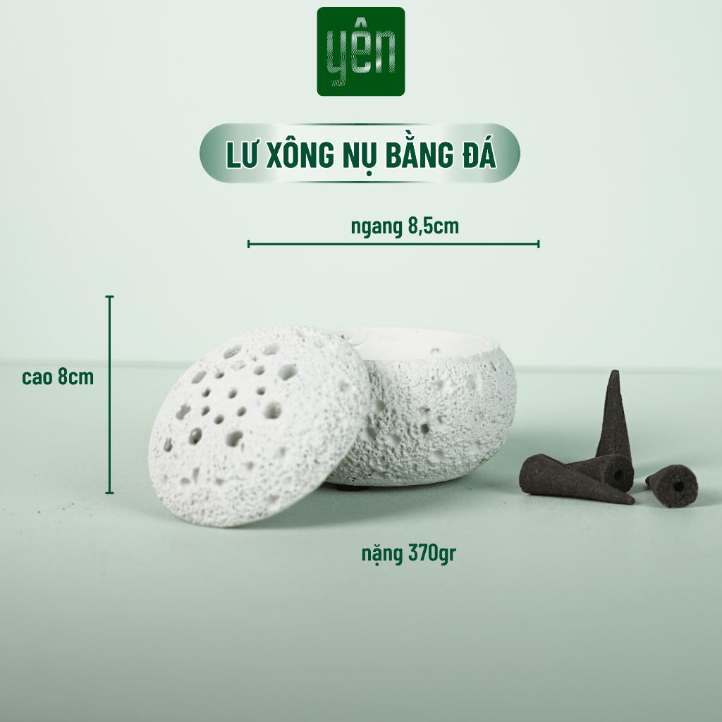 Lư Xông Nụ Yên Thảo Mộc Bằng Đá Đen Trắng Xám Tối Giản Trang Trí Nhà Xông Thơm Thiền Thư Giãn