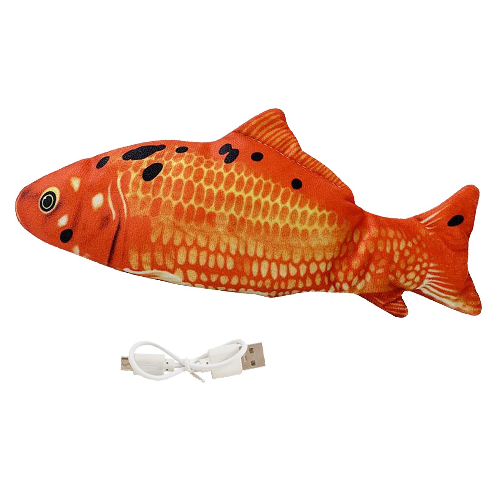 Fish Electric Interactive Pet Cat Kitty Wagging Catnip Toy Grass Carp