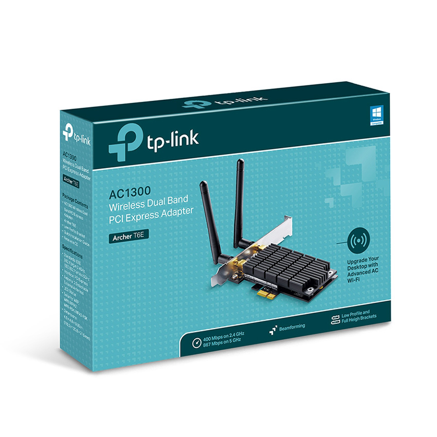 CARD MẠNG KHÔNG DÂY PCI EXPRESS TP-LINK ARCHER T6E WIRELESS AC1300MBPS-hàng chính hãng