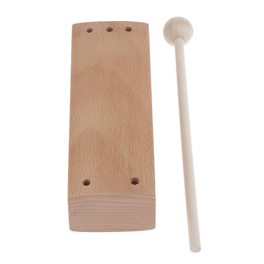 Wooden Percussion Block with Mallet for Kids Music Development Toy Gift