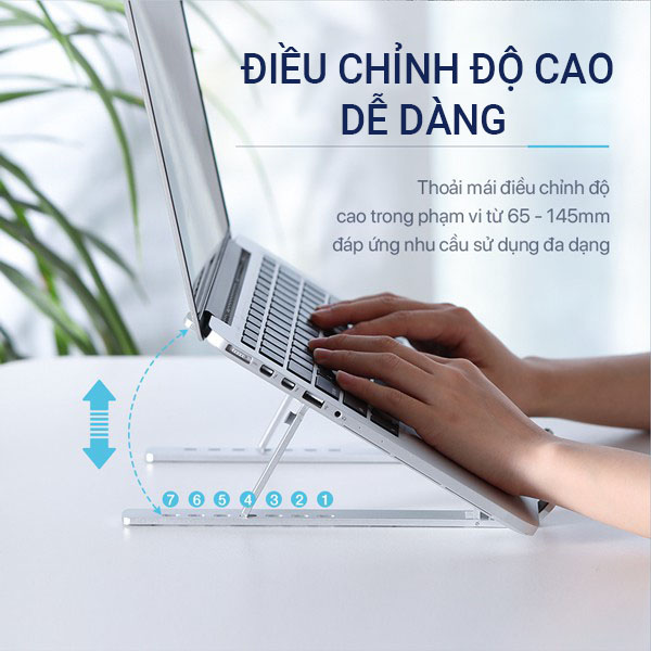 Giá Đỡ Laptop Nhôm Có Thể Gấp Gọn, Giúp Tản Nhiệt Laptop, Macbook, Máy Tính Xách Tay, Có Thể Điều Chỉnh Nhiều Mức Độ, Chất Liệu Hợp Kim Nhôm Cao Cấp - Hàng Chính Hãng Besti