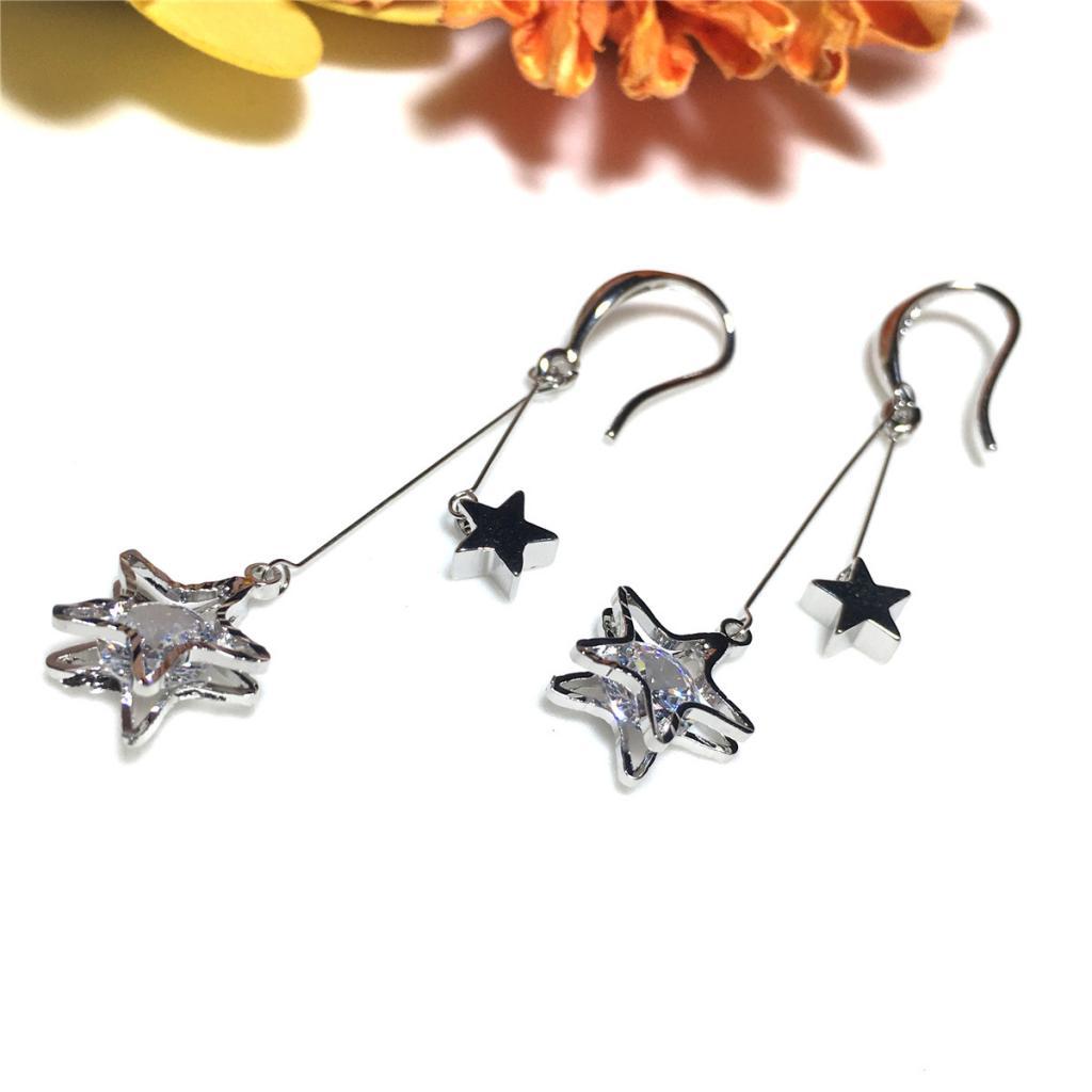 Silve Earrings Pendant Earrings Long Chain Pendant Earrings Girl Earring
