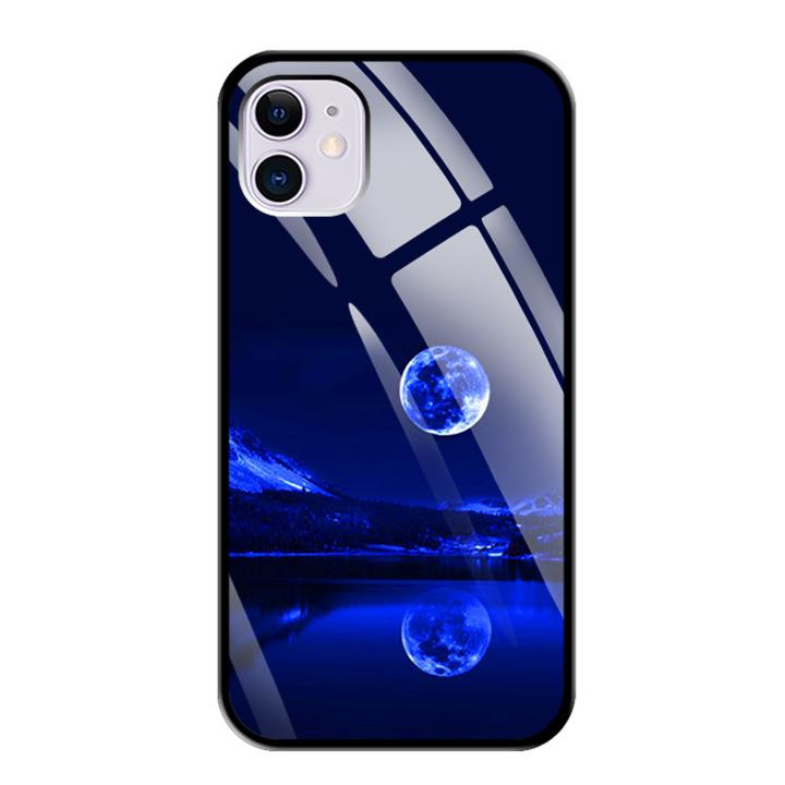 Ốp lưng kính cường lực cho điện thoại Iphone 11 - 0269 MOON02 - Hàng Chính Hãng