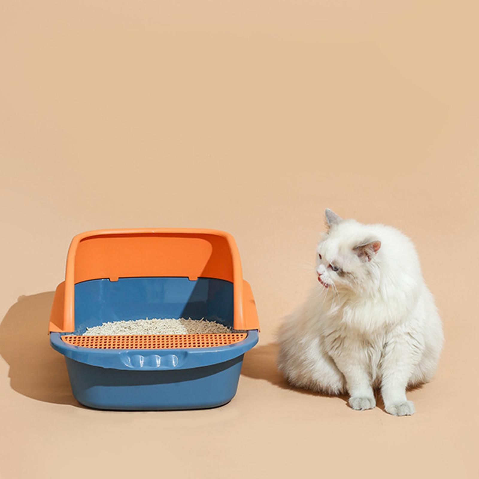 Pet Litter Tray Sand Box Container Open Top Bedpan Cat Litter Box with