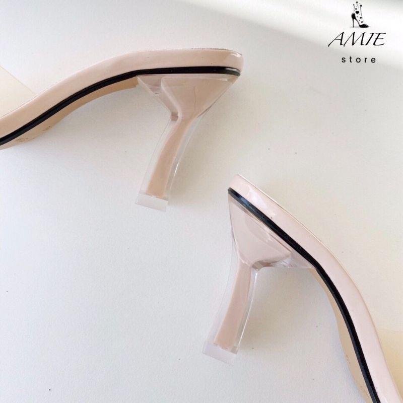 GUỐC QUAI MICA MÀU ĐEN HỒNG GÓT NHỎ - 7P