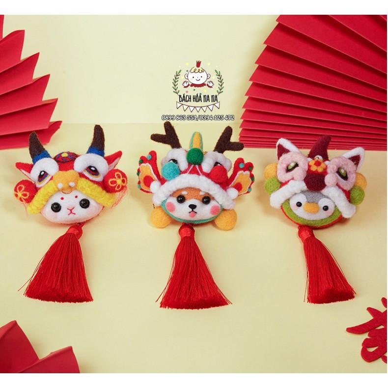 Gói nguyên liệu len chọc thú chibi Cute Lân đáng yêu Bách hóa Na na Handmade DIY