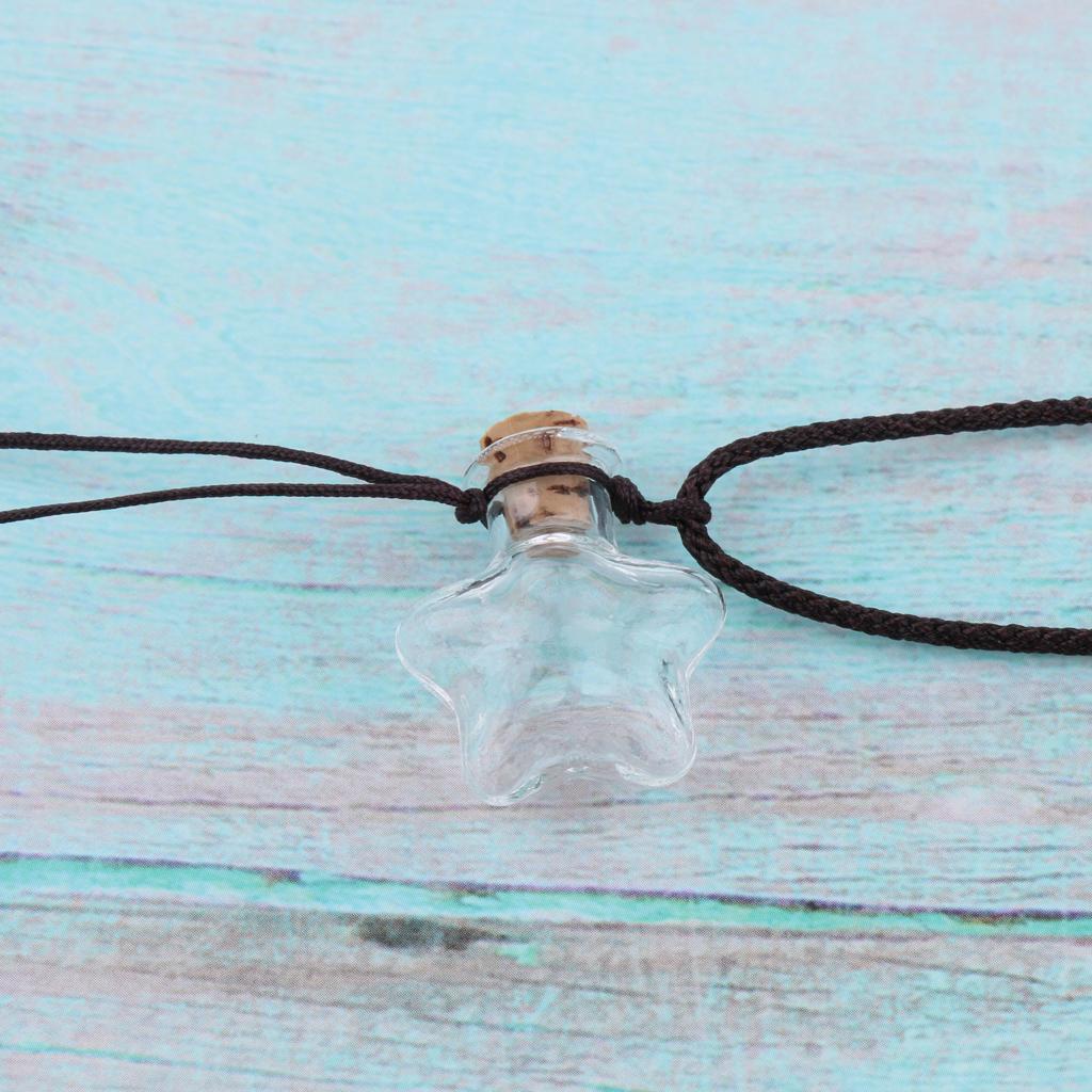 5X Mini Essential Oil Bottle Pendant Perfume Necklace Five-pointed Star