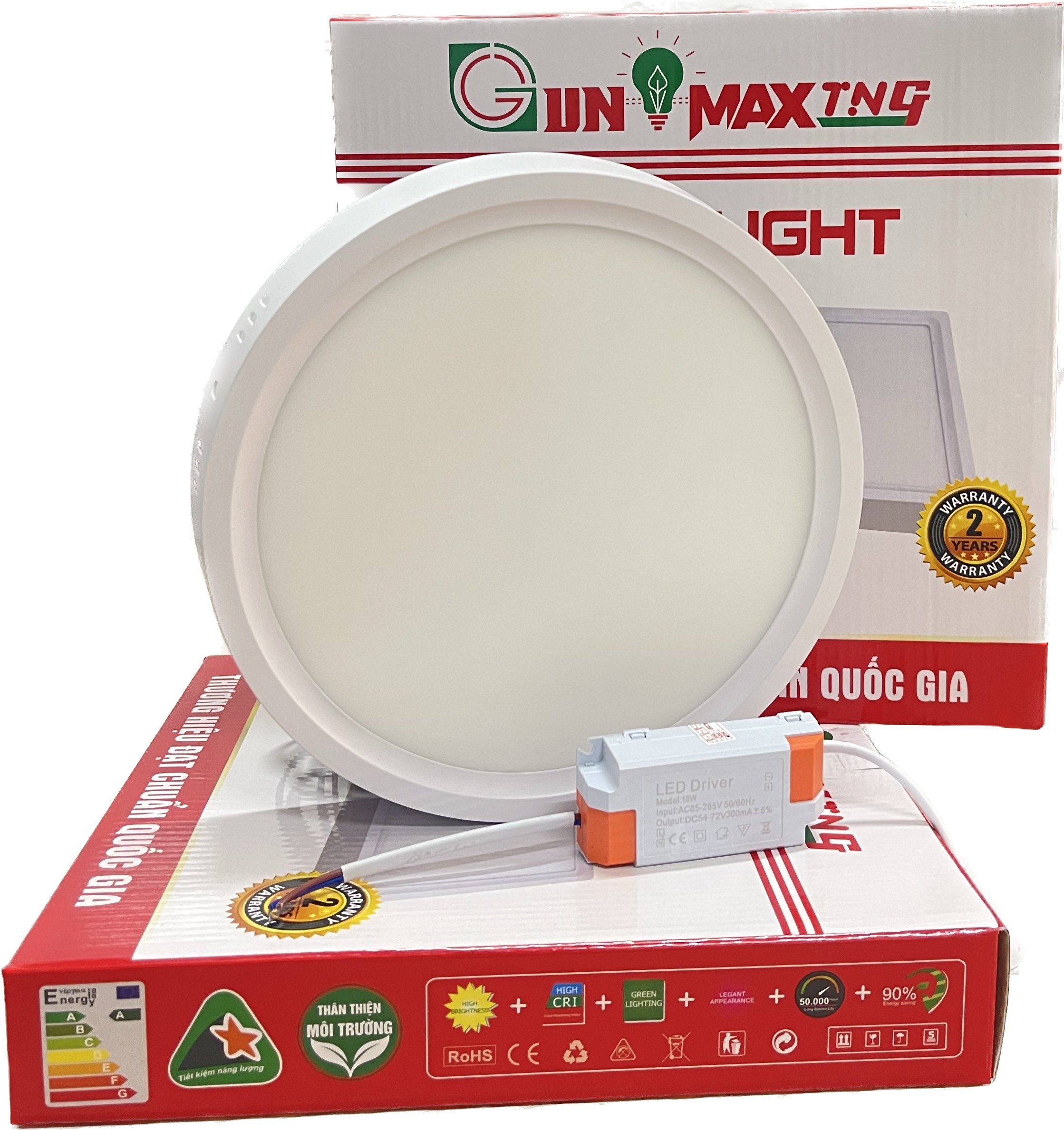 LED âm trần 18W tròn trắng- Gunmax TNG