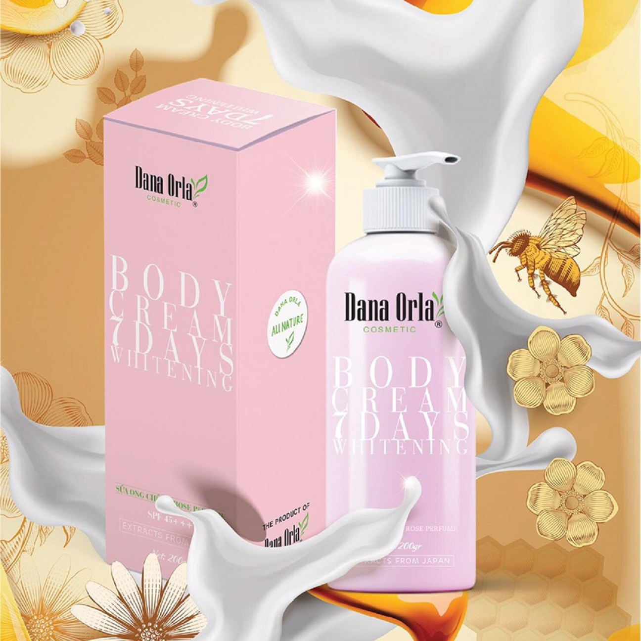 LOTION DƯỠNG THỂ TRẮNG DA, CHỐNG NẮNG, DƯỠNG ẨM DA DANA ORLA (7 DAYS WHITENING BODY CREAM)