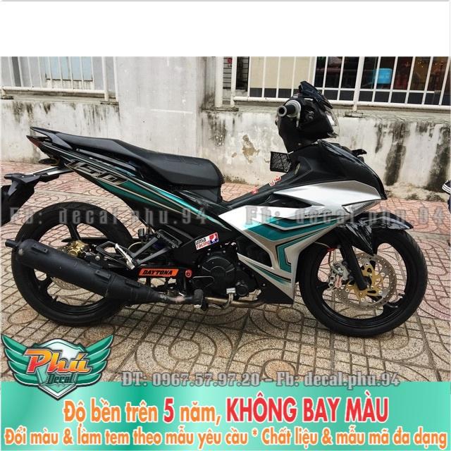 Tem rời Exciter Bạc đen Phối xanh lục bảo