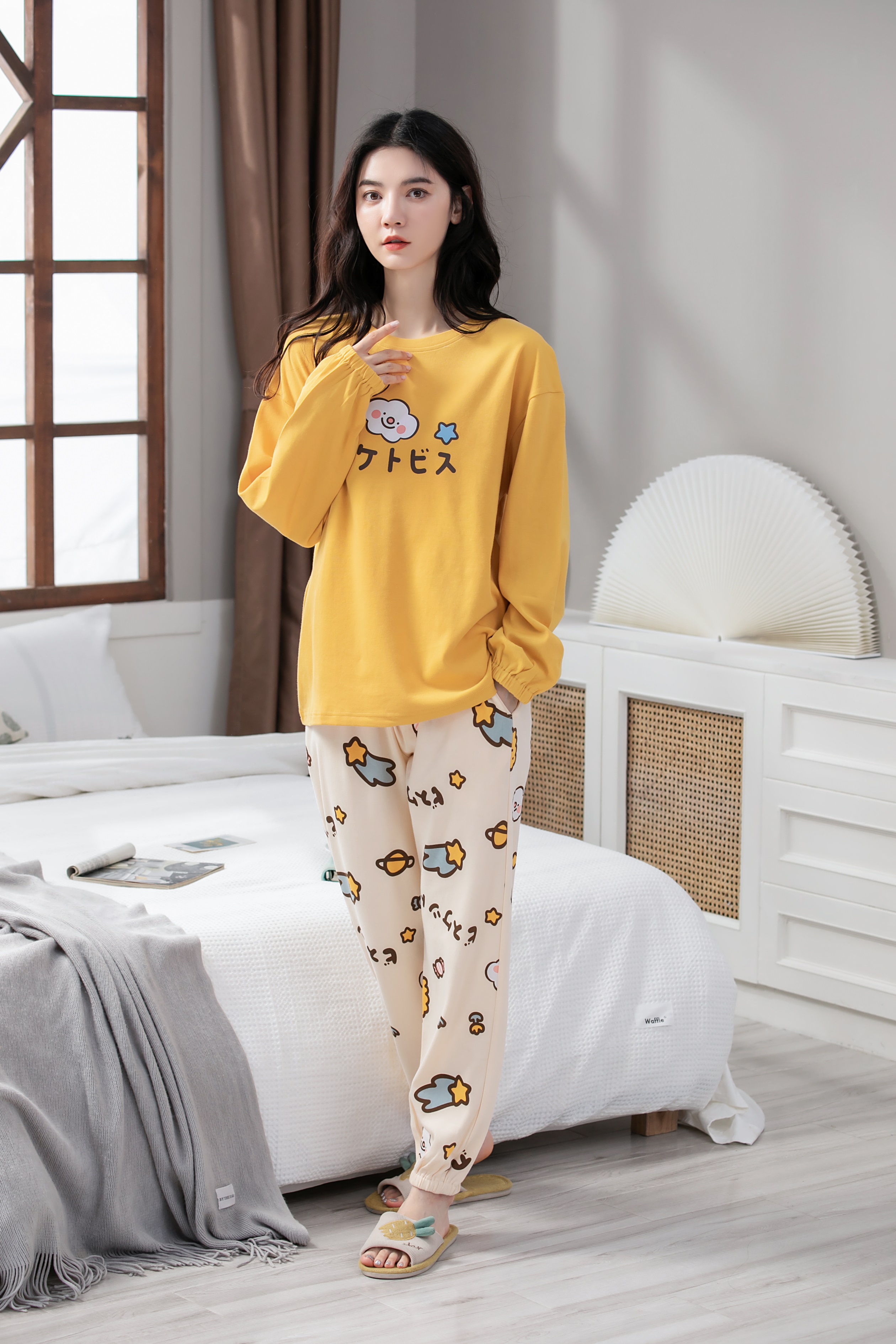 Đồ mặc nhà nữ thu đông cotton mịn đẹp 5131