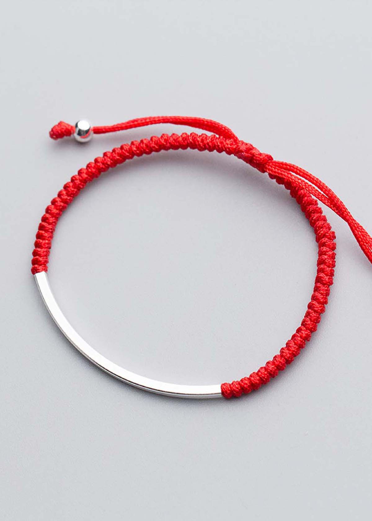Combo 2 vòng thắt dây đỏ charm ống bạc - Ngọc Quý Gemstones