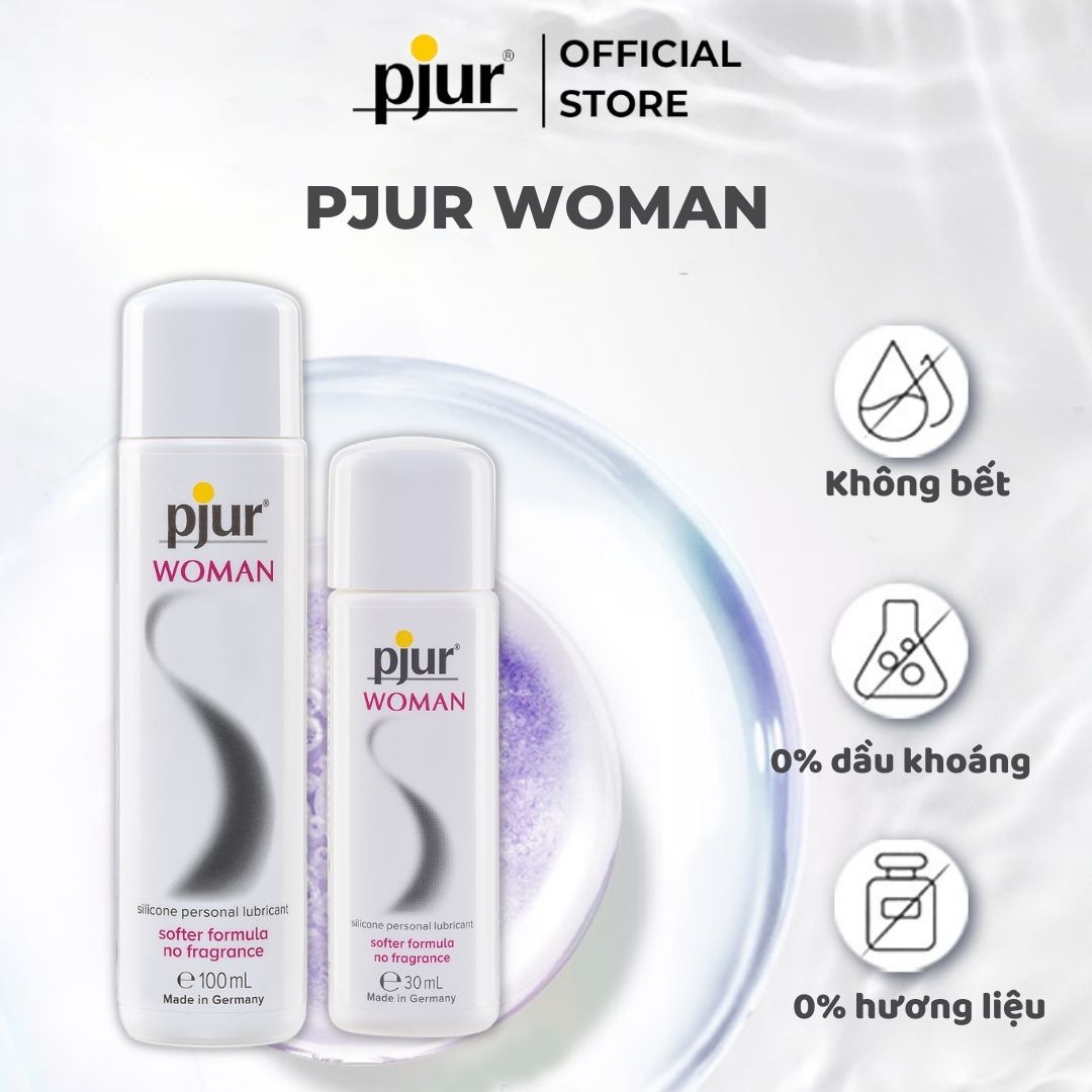 Gel bôi trơn silicone Pjur Woman Chai 100ml chất lỏng nhẹ mềm mại và an toàn cho da không chứa hóa chất an toàn sức khỏe