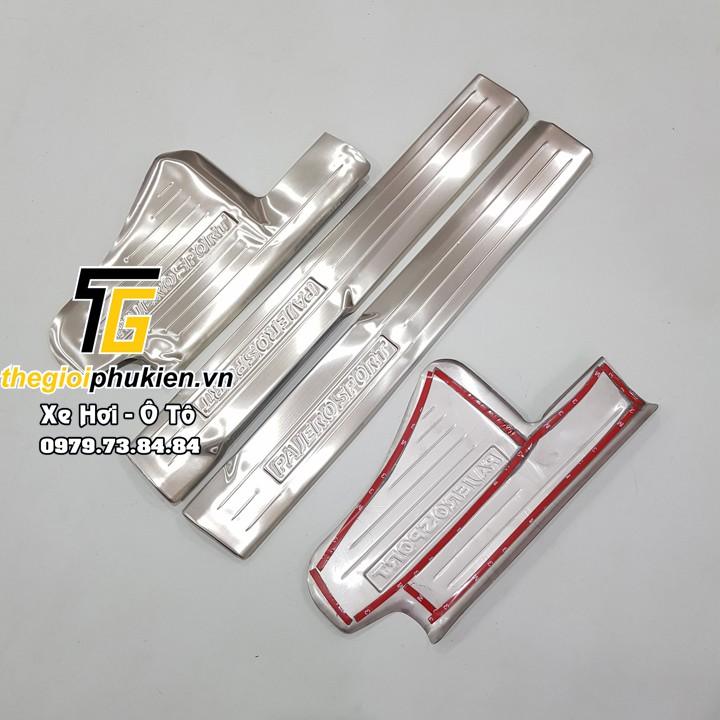 Bộ Ốp bậc cửa, Nẹp bước chân Mitsubishi Pajero Sport 2019-2020 – Mẫu INOX