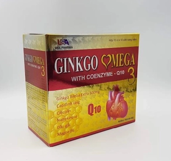 Hoạt huyết dưỡng não Ginkgo Omega tăng cường trí nhớ , sáng mắt bổ tim , lưu thông máu não Hộp 100 viên