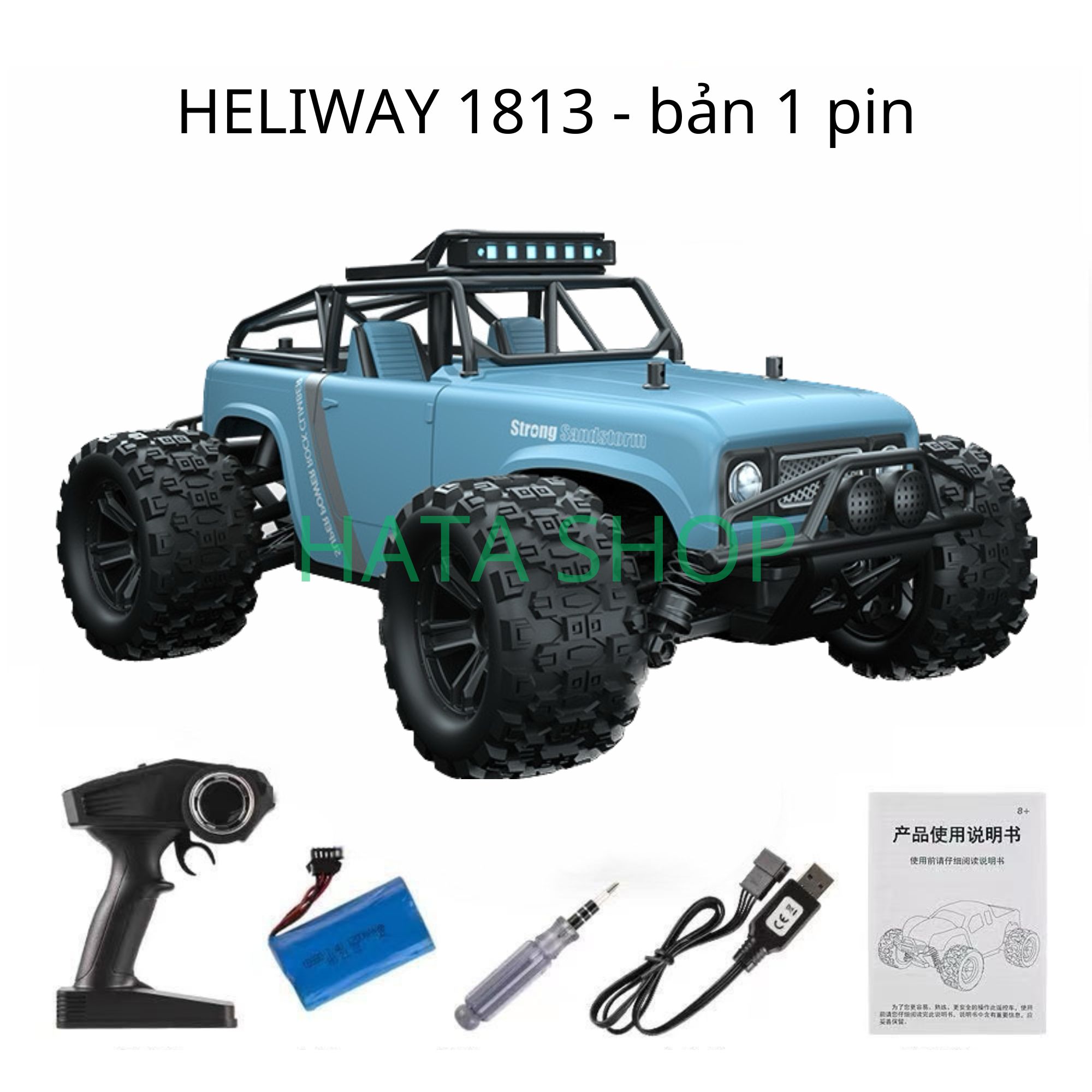 Xe Địa Hình Điều Khiển Từ Xa Heliway 1813 Tốc Độ Cao 50km/h 2.4G Tỉ Lệ 1:18 Leo Núi Vượt Địa Hình Tốc Độ Cao RC