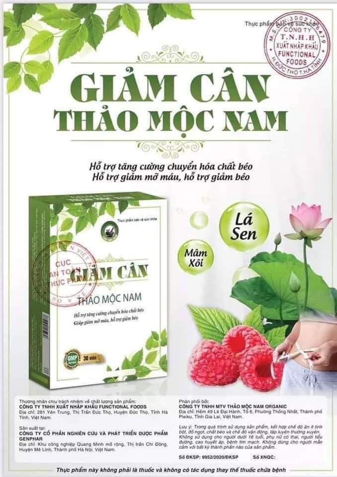 Giảm cân Thảo Mộc Nam. Hỗ trợ tăng cường chuyển hóa chất béo. Giúp giảm mỡ máu, hỗ trợ giảm béo.
