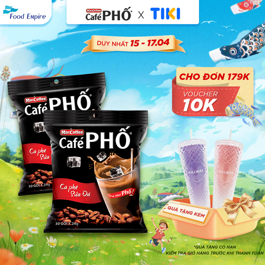 Combo 2 Túi Cà phê Phố Sữa Đá - Maccoffee (bịch 30 gói x 24g - date 11/2025)