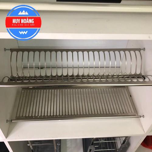 Giá Úp Bát Đĩa Chữ V 2 Tầng INOX 304 Nan Dẹt Chính Hãng