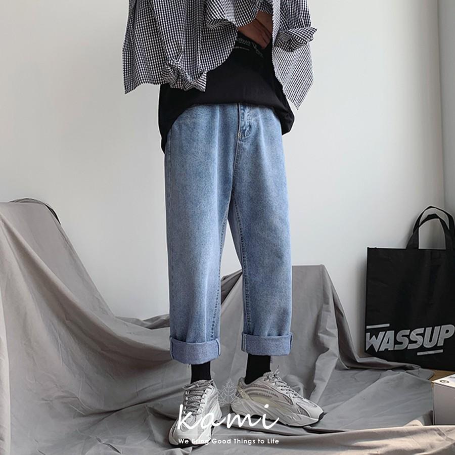 Quần jeans xanh trơn Regular-fit Jeans mã JM01