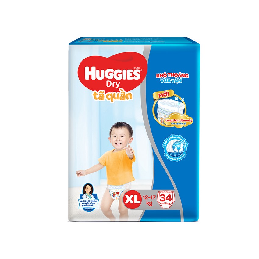 Tã quần HUGGIES DRY PANTS JUMBO mẫu mới