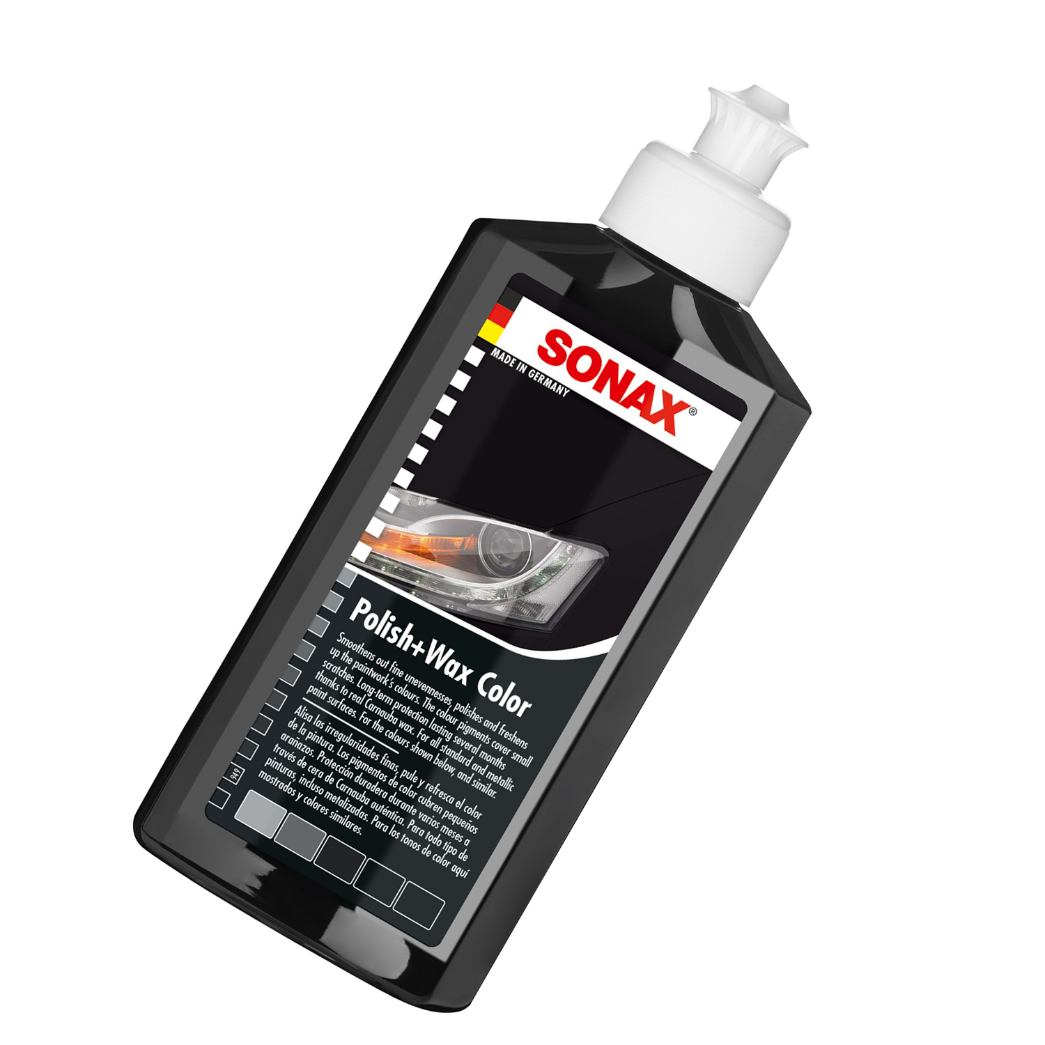 Kem đánh bóng và bảo vệ sơn màu đen xe ô tô Sonax 296141 250ml - tặng 1 khăn 3M màu ngẫu nhiên - Che phủ vết xước nhỏ, phục hồi sơn cũ, tăng độ mịn cho mặt sơn