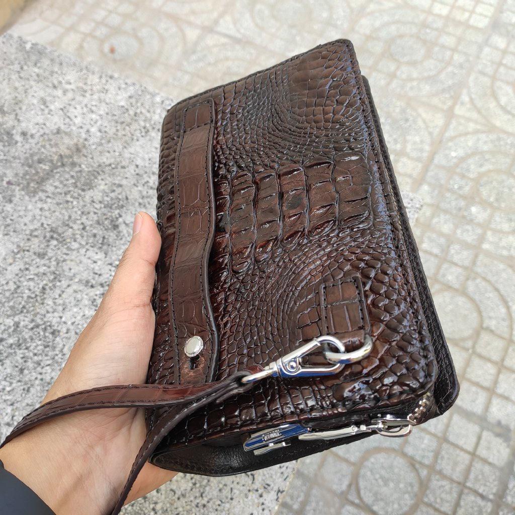 Clutch cầm tay da cá sấu cao cấp cho nam nữ