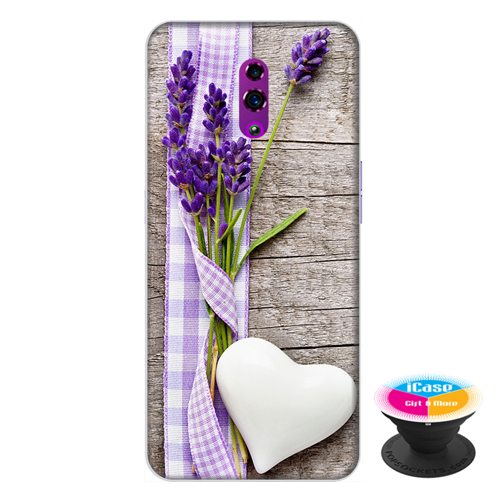 Ốp lưng cho  điện thoại Oppo Reno hình Trái Tim Tình Yêu tặng kèm giá đỡ điện thoại iCase xinh xắn - Hàng chính hãng