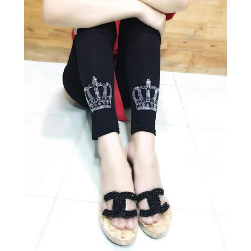 Quần Legging Đính Đá Dài ảnh thật