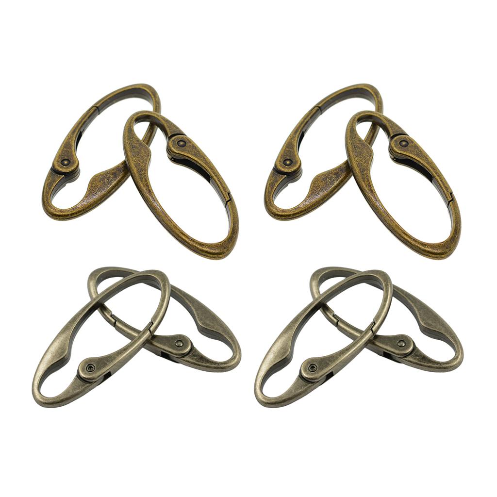 4pcs Oval Snap Hook Carabiner D- Key Chain Clip Keychain Hiking Camp