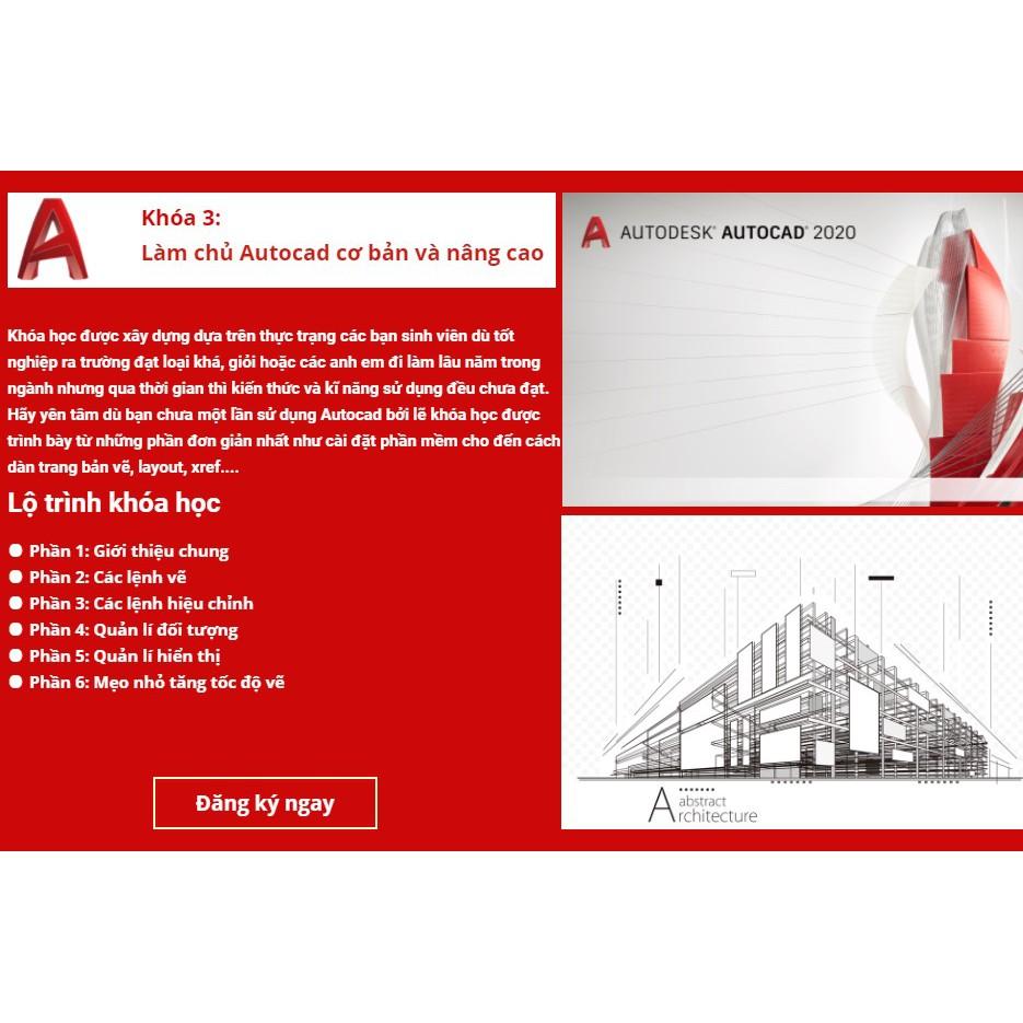Học trọn bộ 5 công cụ thiết kế kiến trúc :Sketchup,Vray,3DS MAX,Autocad, Render Revit thành thạo