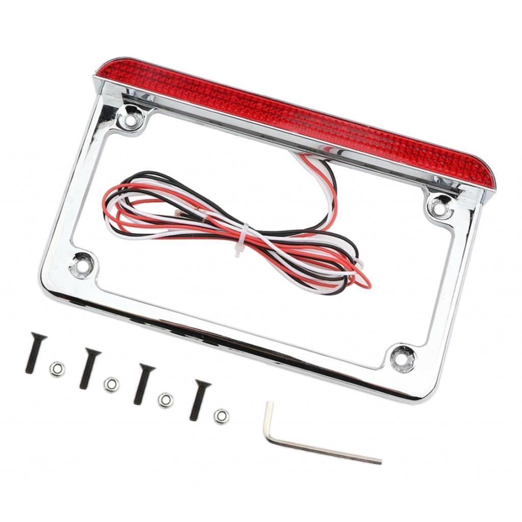 Motorcycle 12v LED Taillight Tail Lamp W/    Bracket Chrome