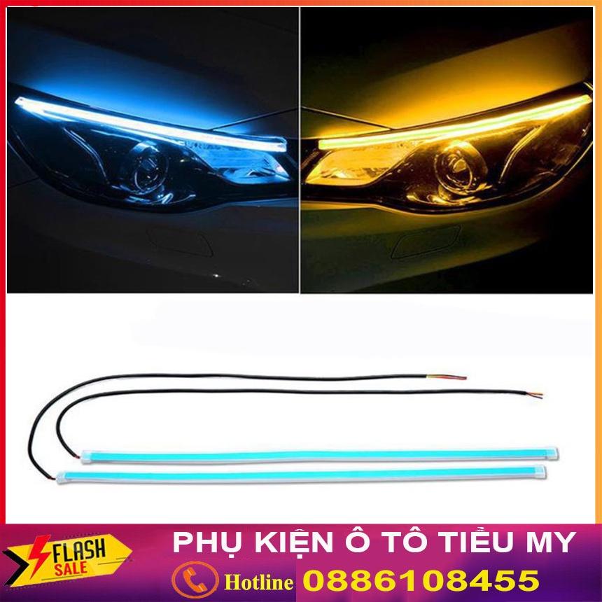 Bộ 2 dây LED mí ô tô dán đèn xi nhan nháy đuổi 60cm Silicon chống nước - Led xi nhan chạy đuổi