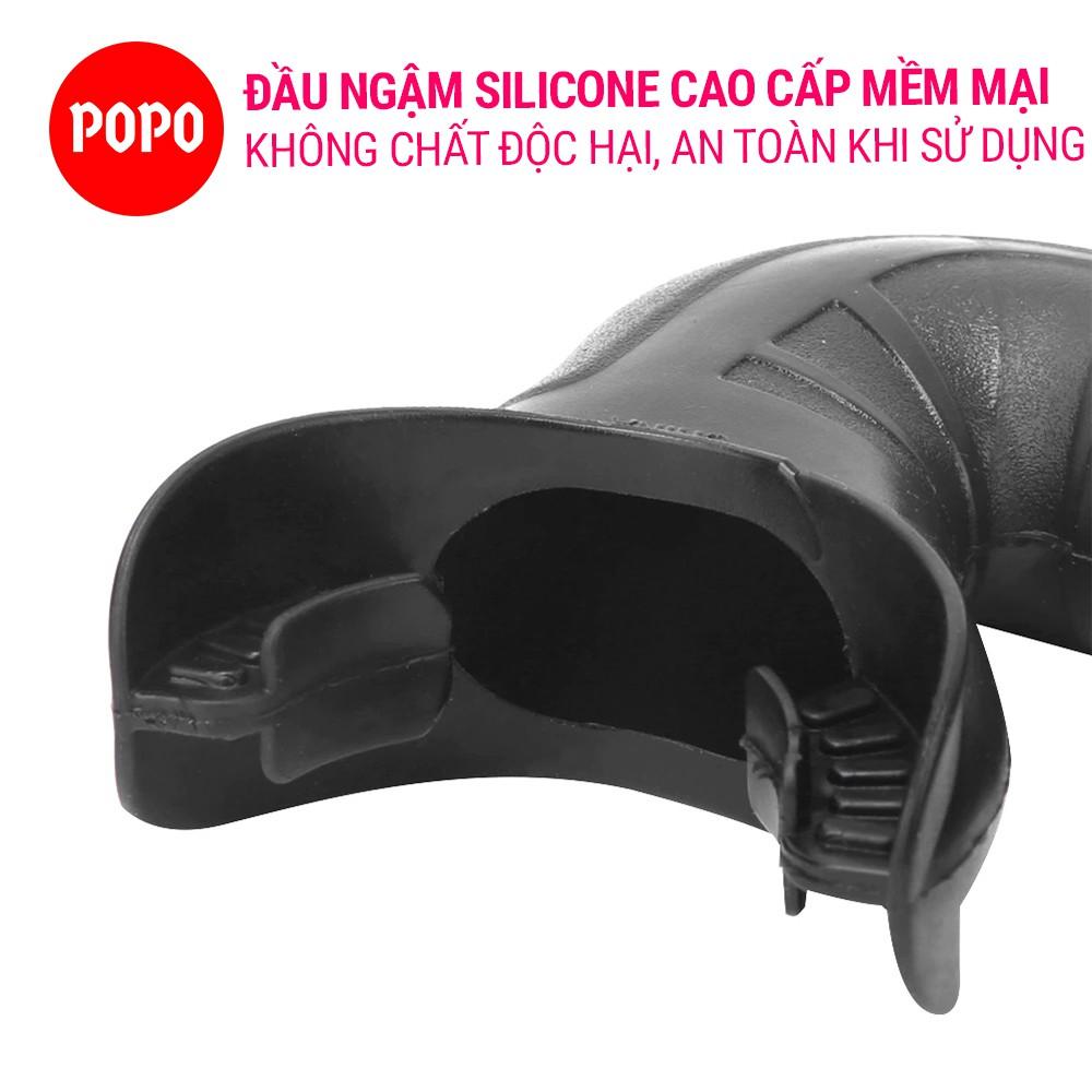 Ống thở lặn biển chuyên nghiệp có khóa cố định với mặt nạ van 1 chiều ngăn nước tuyệt đối chất liệu cao cấp SN52 POPO